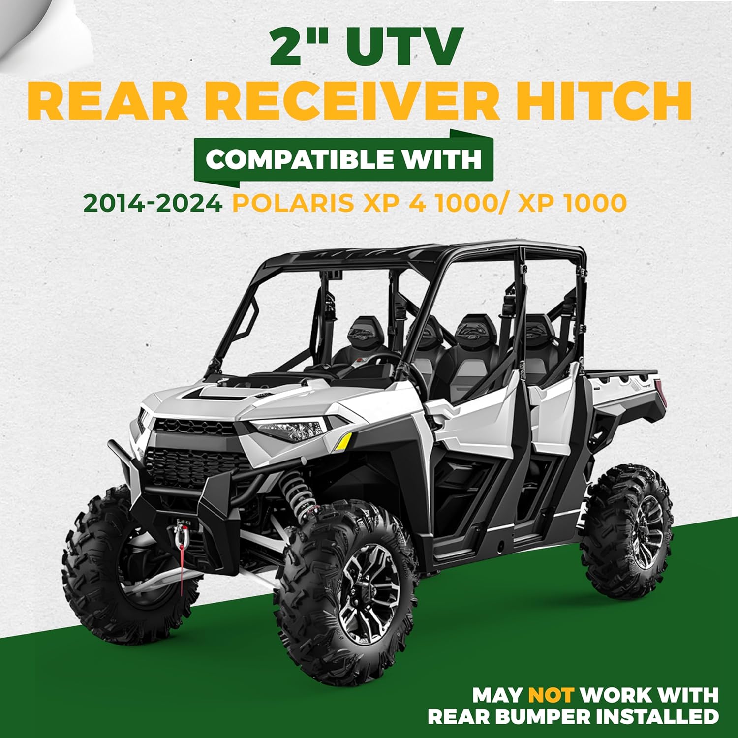 2 UTV Rear Hitch Receiver for Polaris RZR XP1000/4 1000 2014-2025, Bolt-On Bumper Tow Hitch Adapter, Powder Coated Black United States
2 UTV Rear Hitch Receiver for Polaris RZR XP1000/4 1000 2014-2025, Bolt-On Bumper Tow Hitch Adapter, Powder Coated Black United States
