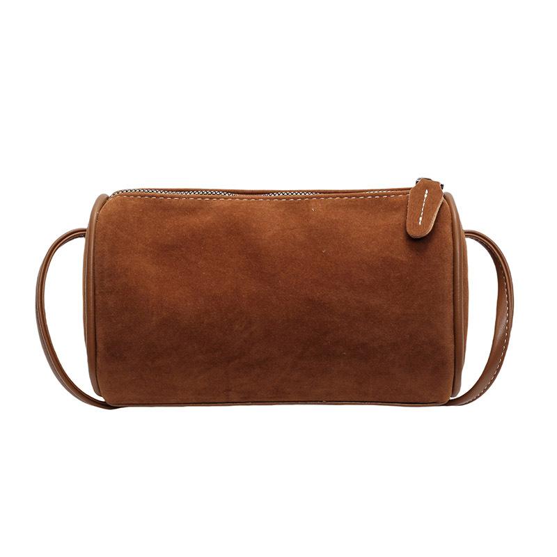 Ретро матовая замшевая сумка женская новая простая повседневная ежедневная на плечо через плечо сумка-мессенджер сумка-цилиндр для поездок на работу