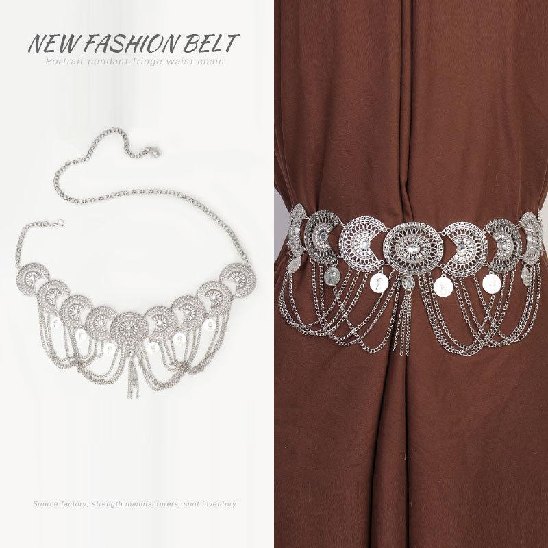 Exotic Women S Waist Chain Retro Ethnic Style Oval Belt Women S Western Regions Dance Performance Costume Waist Chain срібний
Exotic Women S Waist Chain Retro Ethnic Style Oval Belt Women S Western Regions Dance Performance Costume Waist Chain срібний