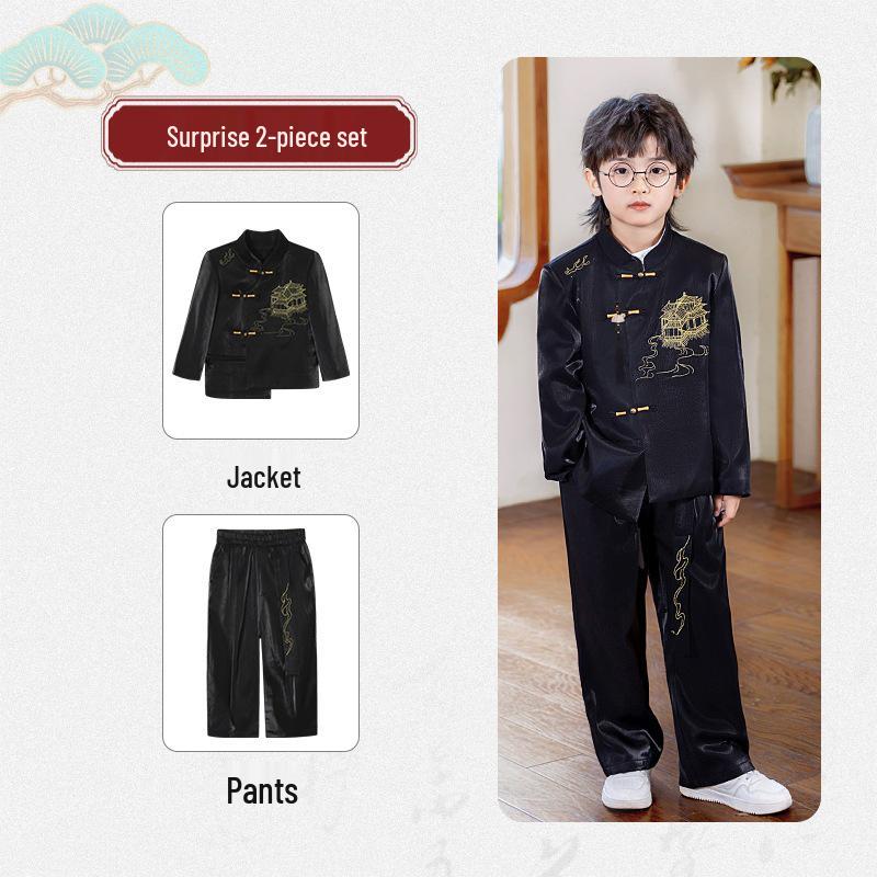 Весенне-осенний вышитый ханьфу для мальчиков: Костюм для выступления в национальном стиле для декламации стихов 90cm, 20-25 jin
Весенне-осенний вышитый ханьфу для мальчиков: Костюм для выступления в национальном стиле для декламации стихов 90cm, 20-25 jin