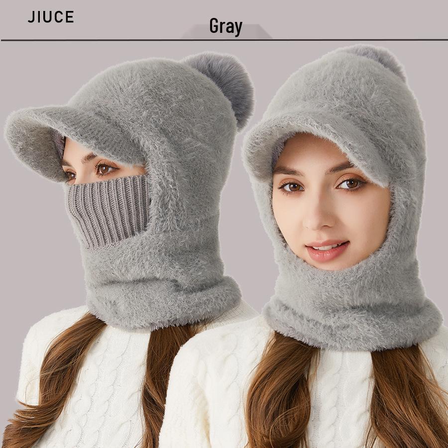 Женская зимняя вязаная шапка из меха норки с шарфом и маской в комплекте серый
Женская зимняя вязаная шапка из меха норки с шарфом и маской в комплекте серый