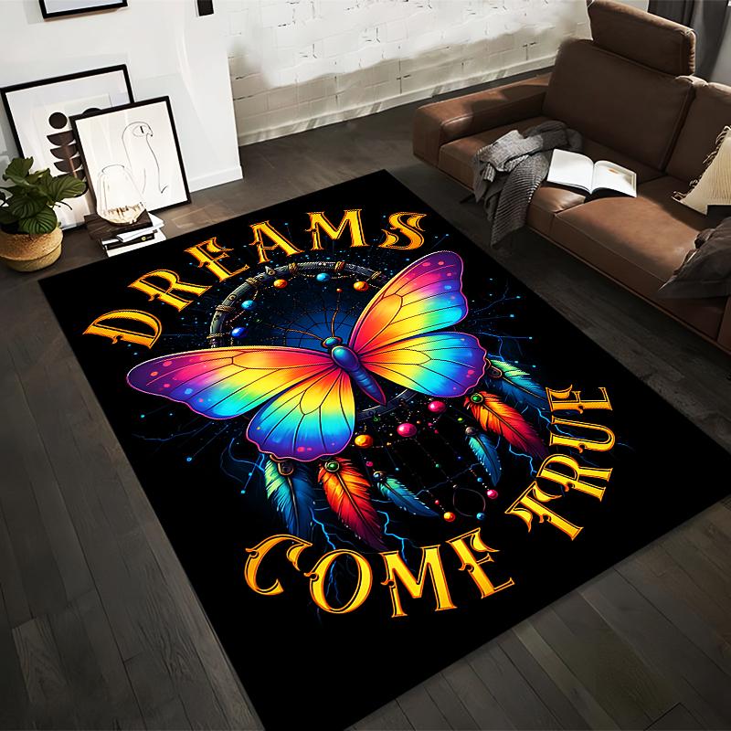 Colorful Butterfly and Dreamcatcher Rug with Dreams Come True Text Suitable for use as an anti-slip for living room bedroom sofas 40x60cm( 15x23in )
Colorful Butterfly and Dreamcatcher Rug with Dreams Come True Text Suitable for use as an anti-slip for living room bedroom sofas 40x60cm( 15x23in )