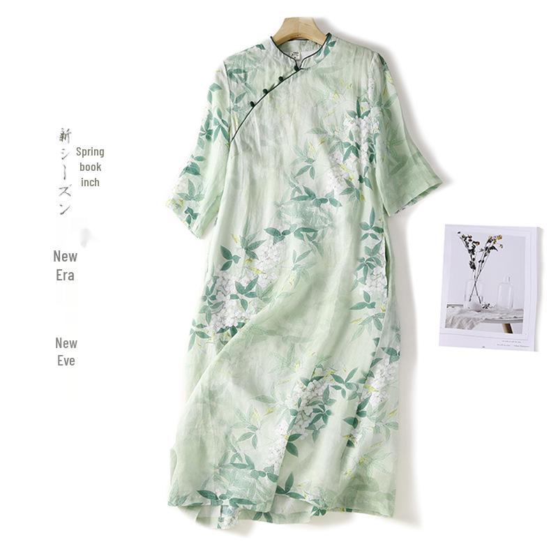 Elegant Summer Retro Printed Cotton Linen Qipao Dress - Short-Sleeved, Slimming, High-End Women s Fashion. Extra Large
Elegant Summer Retro Printed Cotton Linen Qipao Dress - Short-Sleeved, Slimming, High-End Women s Fashion. Extra Large