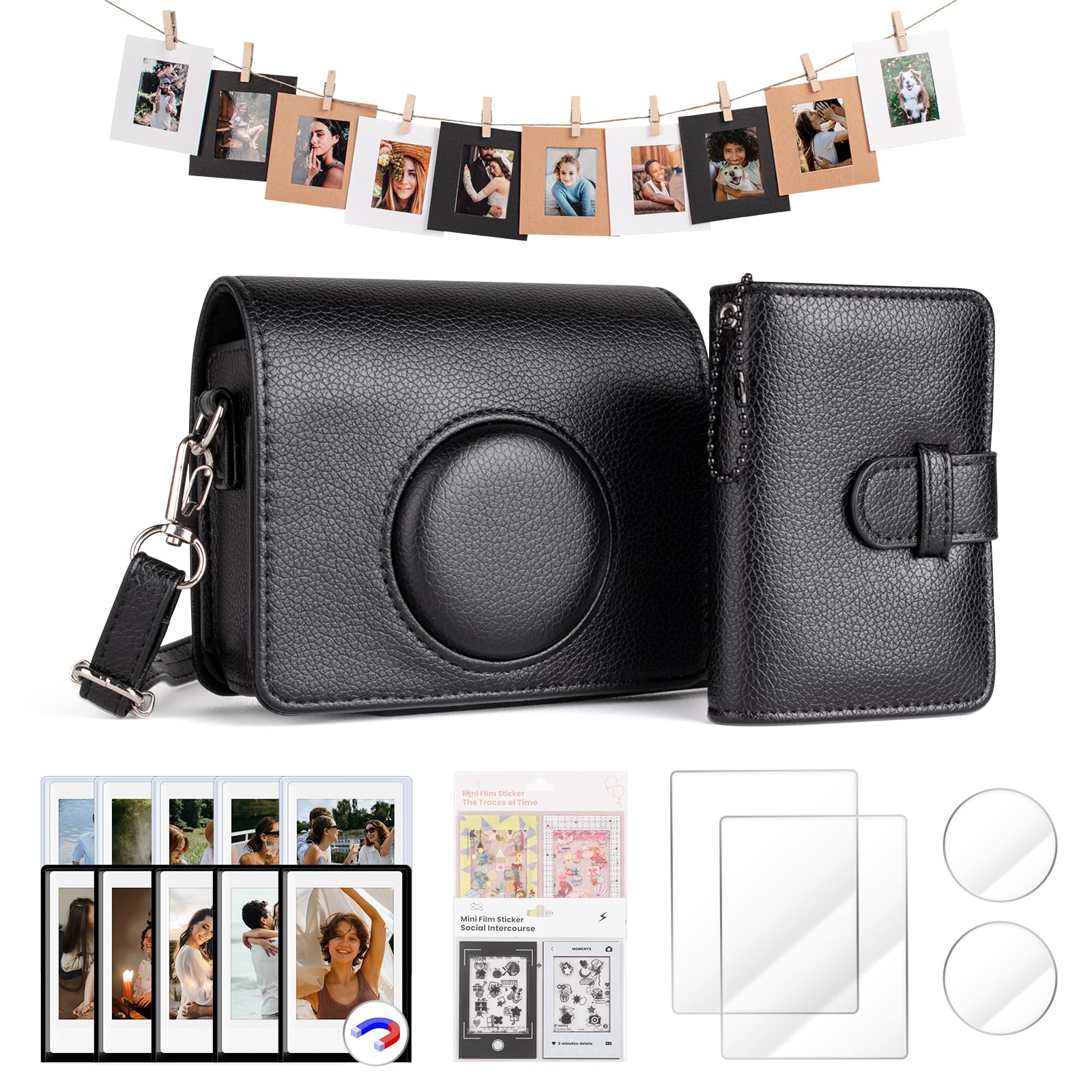 HIYQIN для камери fujifilm instax mini evo instax, набір аксесуарів для камери Instax Mini EVO, чохол для фотографій, чохол/альбом/плівка для РК-дисплея/об’єктив чорний
HIYQIN для камери fujifilm instax mini evo instax, набір аксесуарів для камери Instax Mini EVO, чохол для фотографій, чохол/альбом/плівка для РК-дисплея/об’єктив чорний