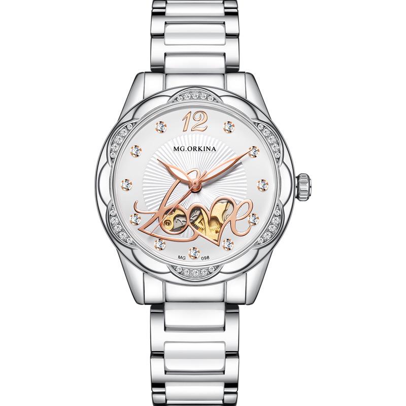 Жіночий Модний Керамічний Сталевий Автоматичний Годинник: Водонепроникний, Люмінесцентний, Діамантові акценти
Жіночий Модний Керамічний Сталевий Автоматичний Годинник: Водонепроникний, Люмінесцентний, Діамантові акценти