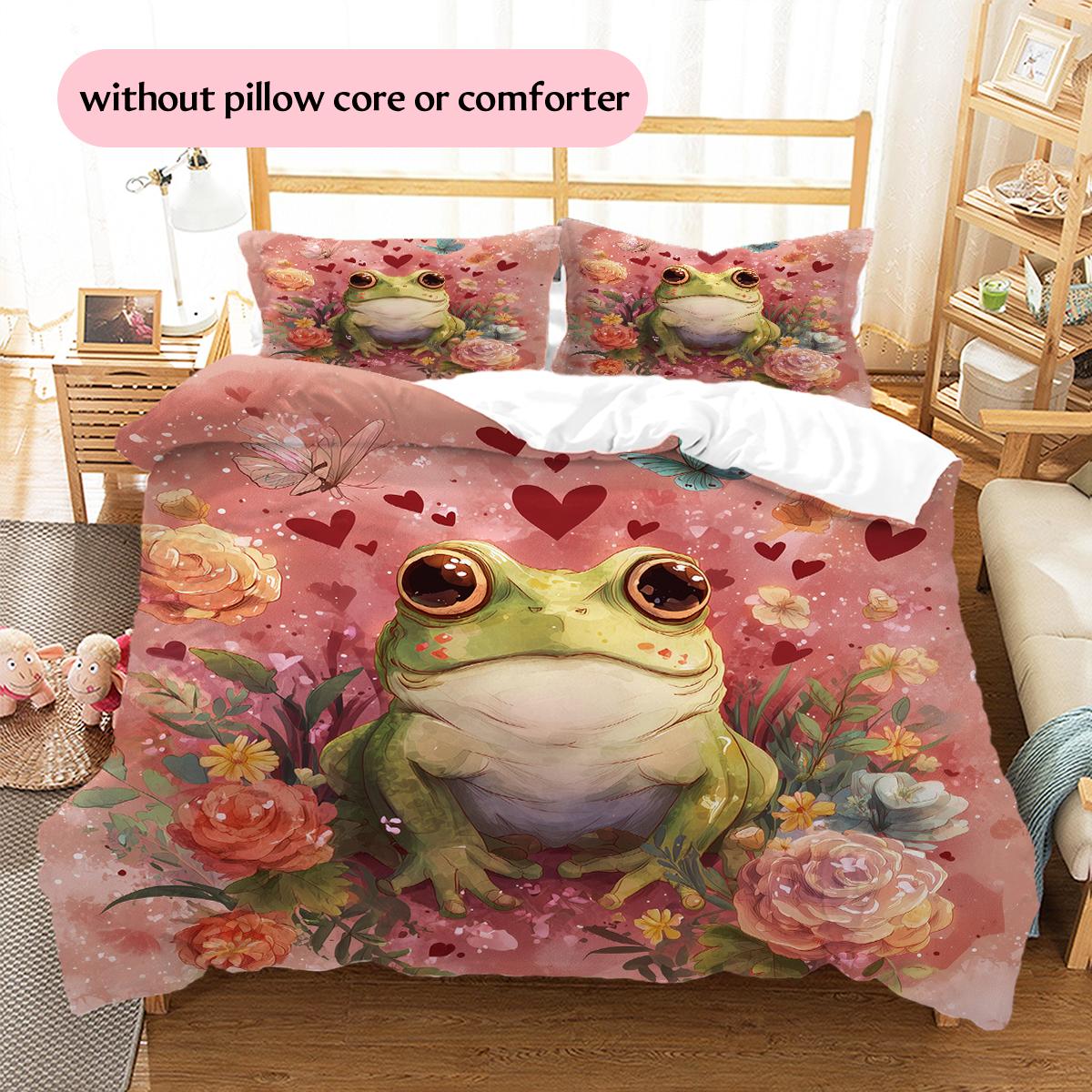 Beautiful Frog Pattern Bedding Home Decoration Birthday Gift (1 * duvet cover + 2 * pillowcase, without core) 135x200cm
Beautiful Frog Pattern Bedding Home Decoration Birthday Gift (1 * duvet cover + 2 * pillowcase, without core) 135x200cm