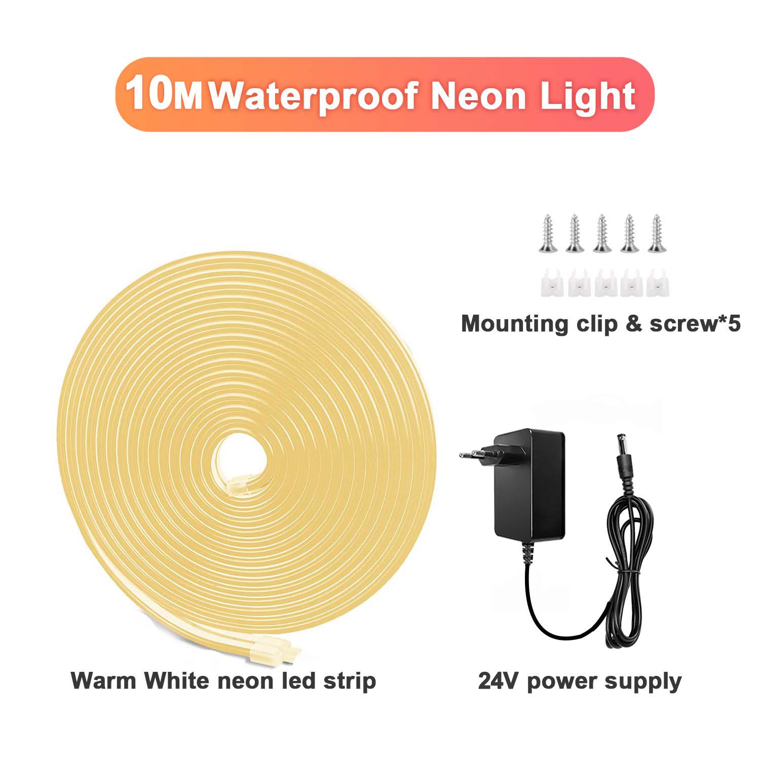 Mexllex 10м Неонова світлодіодна стрічка для зовнішнього використання з вилкою, IP65 Водонепроникна 120 світлодіодів/м Гнучка DIY для внутрішнього декору кімнати на Різдвяну вечірку US Plug&10m теплим білим кольором
Mexllex 10м Неонова світлодіодна стрічка для зовнішнього використання з вилкою, IP65 Водонепроникна 120 світлодіодів/м Гнучка DIY для внутрішнього декору кімнати на Різдвяну вечірку US Plug&10m теплим білим кольором