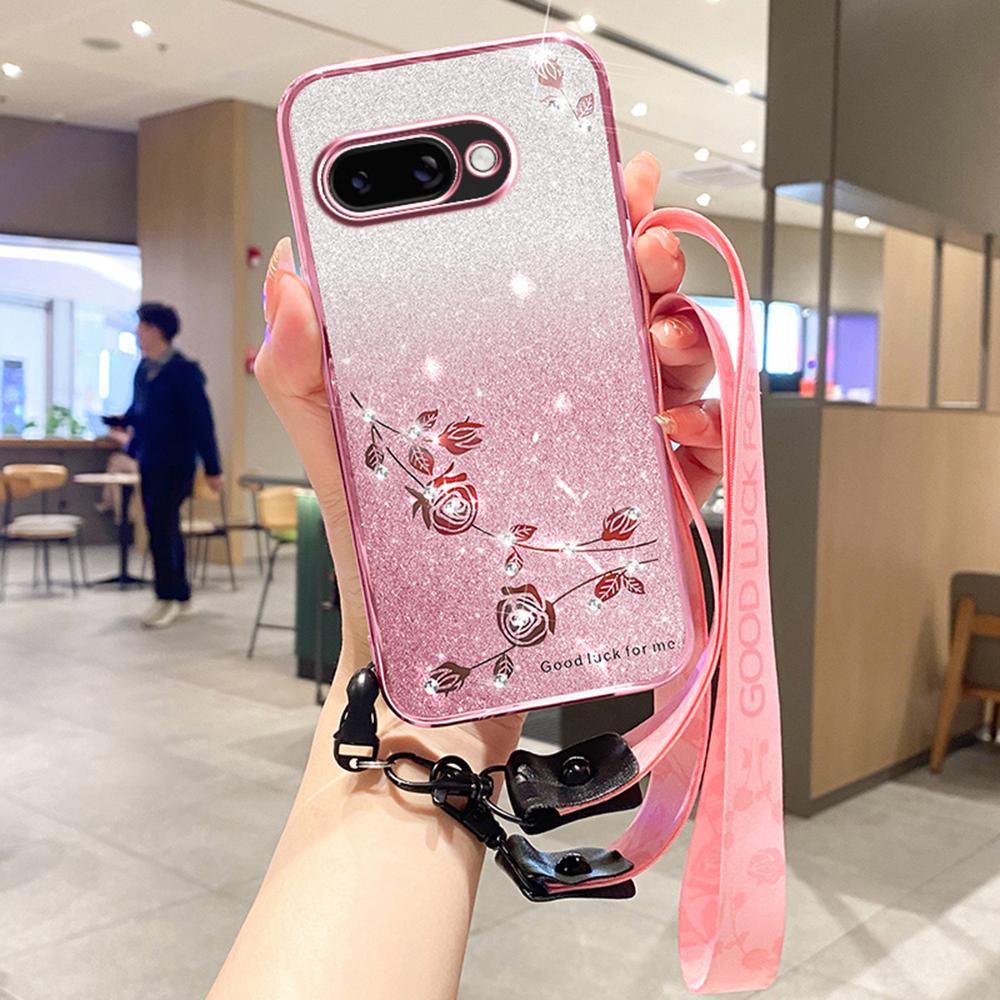 For Google Pixel 9a Case Flower Pattern TPU Gradient Phone Cover with Lanyards Rose Gold
For Google Pixel 9a Case Flower Pattern TPU Gradient Phone Cover with Lanyards Rose Gold
