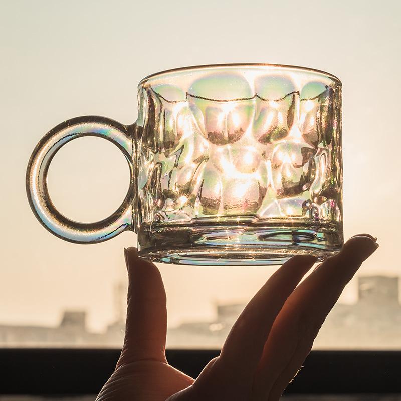 270ml Large Handle Heat-resistant Glass Home Coffee Cup Living Room Coffee Table Decorated with Milk Cups European Ornaments 270ML
270ml Large Handle Heat-resistant Glass Home Coffee Cup Living Room Coffee Table Decorated with Milk Cups European Ornaments 270ML