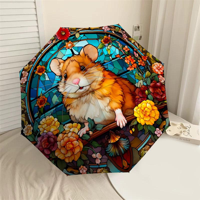 1PC stained glass hamsterAutomatic Open/Close Umbrella with Windproof, 8-Rib Sturdy Canopy, Durable Ribs, Fashionable Design, Outdoor Accessory, Fun P
1PC stained glass hamsterAutomatic Open/Close Umbrella with Windproof, 8-Rib Sturdy Canopy, Durable Ribs, Fashionable Design, Outdoor Accessory, Fun P