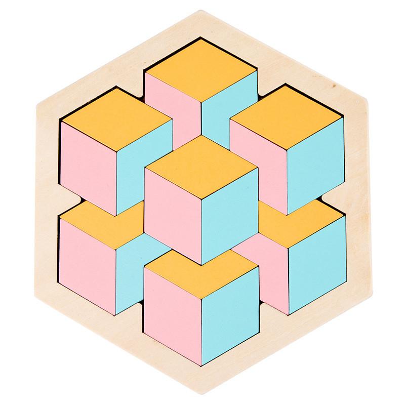 Wooden Hexagon Puzzle For Kids With Colorful Geometric Blocks For Brain Development 3D Yellow Pink Blue
Wooden Hexagon Puzzle For Kids With Colorful Geometric Blocks For Brain Development 3D Yellow Pink Blue