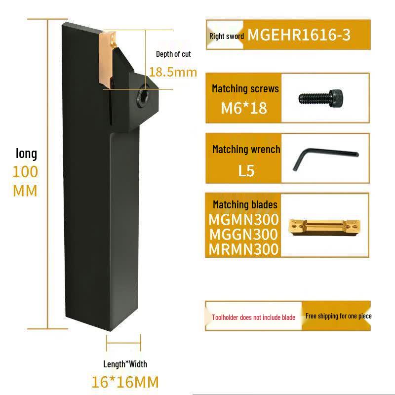 Jundingying MGEHR1616-3 CNC External Grooving Tool Holder
Jundingying MGEHR1616-3 CNC External Grooving Tool Holder