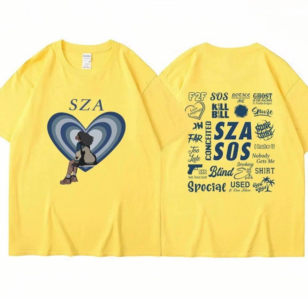 SZA новый музыкальный альбом SOS футболка унисекс женские модные футболки больших размеров в стиле хип-хоп Harajuku Повседневная хлопковая летняя футболка уличная одежда Y2K 4XL
SZA новый музыкальный альбом SOS футболка унисекс женские модные футболки больших размеров в стиле хип-хоп Harajuku Повседневная хлопковая летняя футболка уличная одежда Y2K 4XL