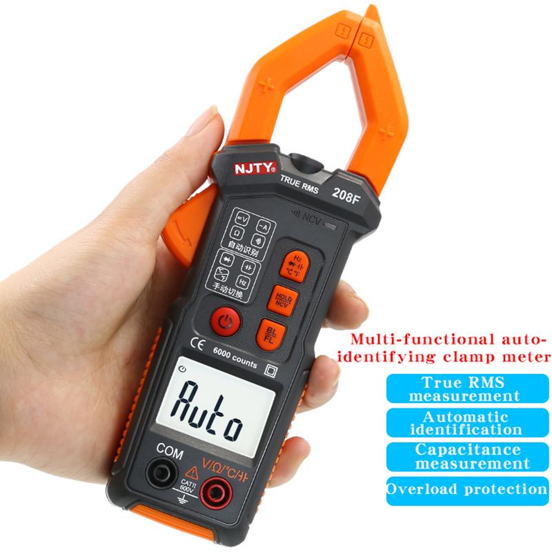 NJTY 208F smart clamp meter, high-precision electrical multimeter, universal meter, and capacitance mete
NJTY 208F smart clamp meter, high-precision electrical multimeter, universal meter, and capacitance mete