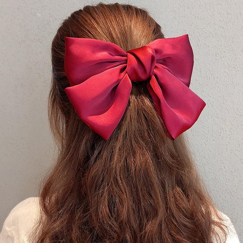 1PC Red Big Bow Headwear Hair Accessories Girl Temperament Back Hair Clip Spring Clips Korean Satin Hairpin Rubber Bands Size fits all
1PC Red Big Bow Headwear Hair Accessories Girl Temperament Back Hair Clip Spring Clips Korean Satin Hairpin Rubber Bands Size fits all