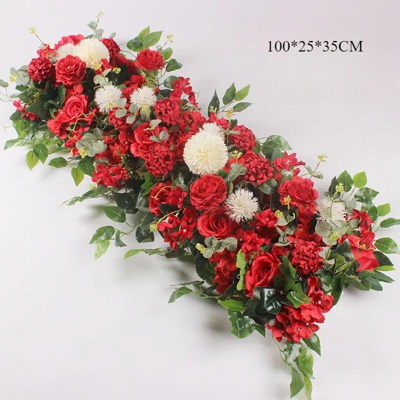 100CM Artificial Red Rose Arrangement Wedding Decoration Road Guide T-tai Flower Arrangement Iron Art Scene Wall Props 50x30cm
100CM Artificial Red Rose Arrangement Wedding Decoration Road Guide T-tai Flower Arrangement Iron Art Scene Wall Props 50x30cm