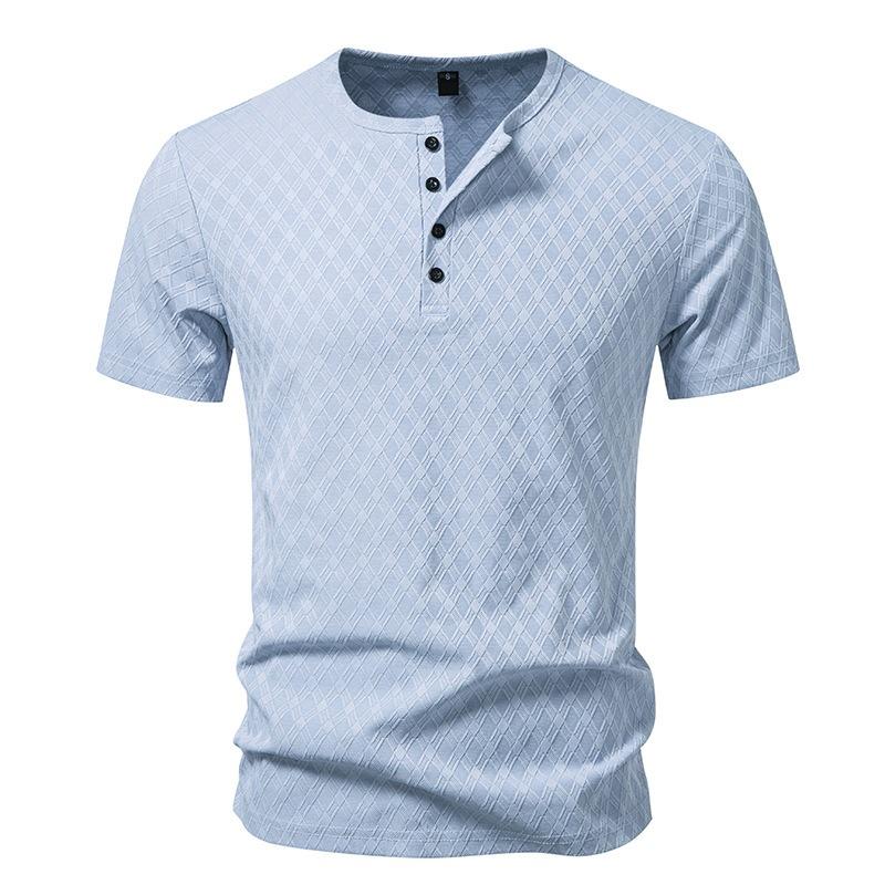 Мужская темно-синяя футболка-henley с ромбовидным узором, короткий рукав, приталенный крой, повседневный топ S синий
Мужская темно-синяя футболка-henley с ромбовидным узором, короткий рукав, приталенный крой, повседневный топ S синий