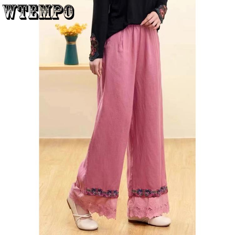 Women s Retro Embroidered Casual Wide Leg Pants Summer Cotton and Linen Pants Loose Straight Leg Pants 4XL червоний
Women s Retro Embroidered Casual Wide Leg Pants Summer Cotton and Linen Pants Loose Straight Leg Pants 4XL червоний
