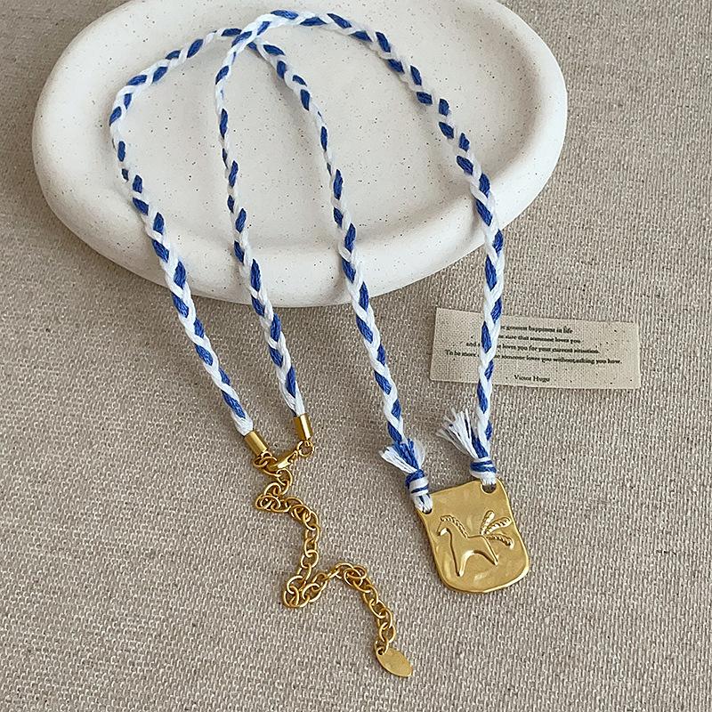 Women Fashion Necklaces Two Tone Knitted Rope Chain Chokers Novelty Sunflower Cartoon Horse Square Coin Pendant Wholesale
Women Fashion Necklaces Two Tone Knitted Rope Chain Chokers Novelty Sunflower Cartoon Horse Square Coin Pendant Wholesale