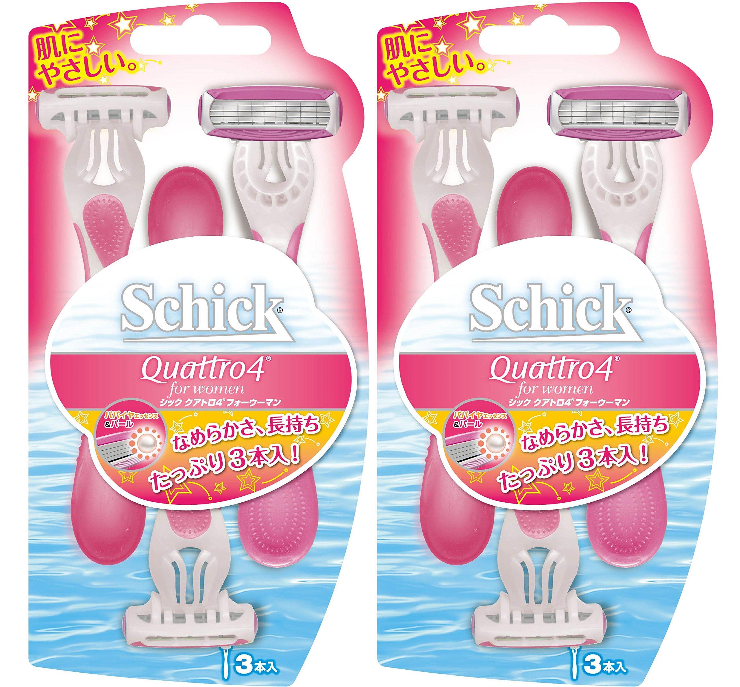 Schick Body Quattro 4 Disposable for Women with Safety Wire Disposable Type Razor Pink 3 Pieces x 2 Pack Women s White;
Schick Body Quattro 4 Disposable for Women with Safety Wire Disposable Type Razor Pink 3 Pieces x 2 Pack Women s White;