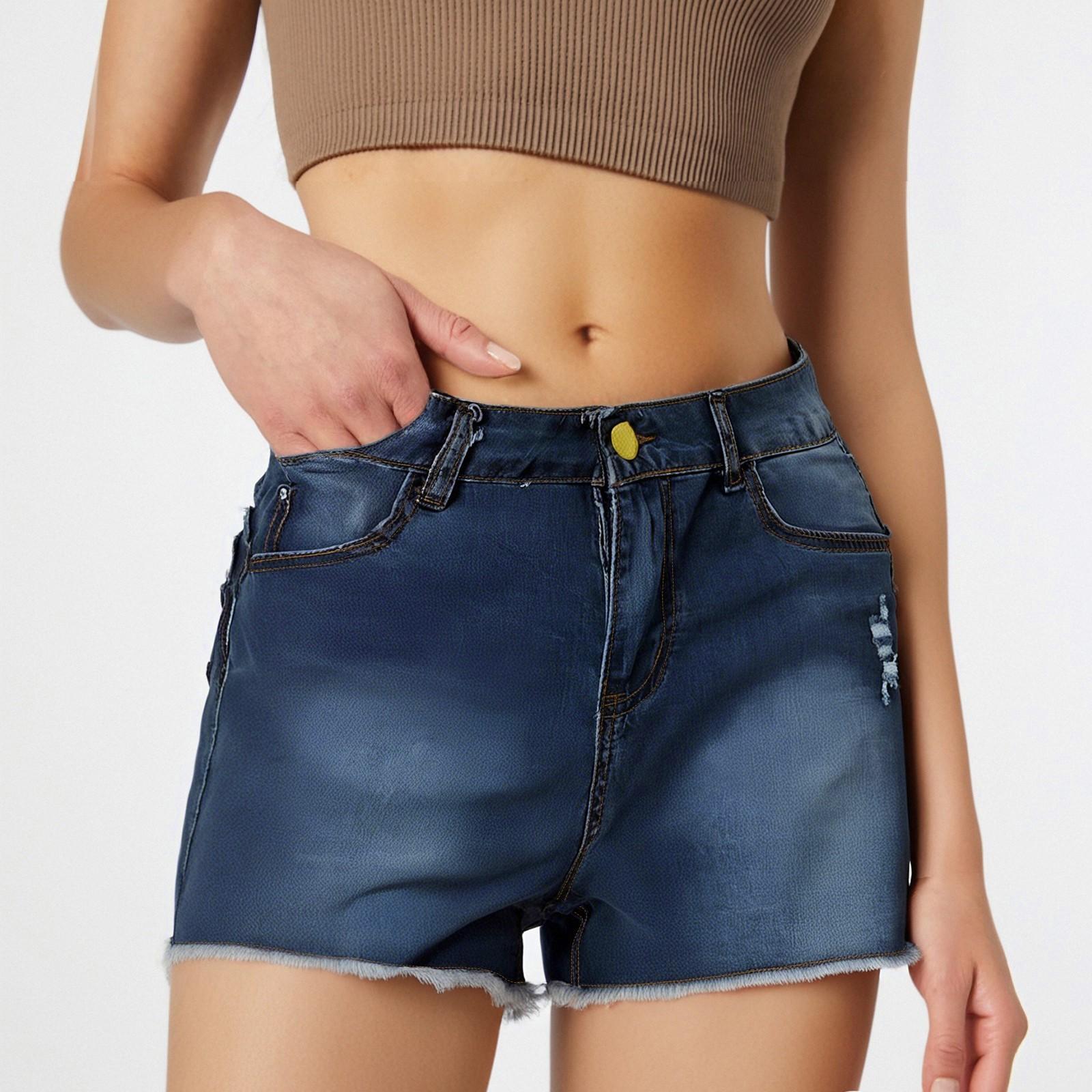 Женские однотонные джинсы Stretch Slim Fit джинсовые шорты с потертой бахромой One Size синий
Женские однотонные джинсы Stretch Slim Fit джинсовые шорты с потертой бахромой One Size синий