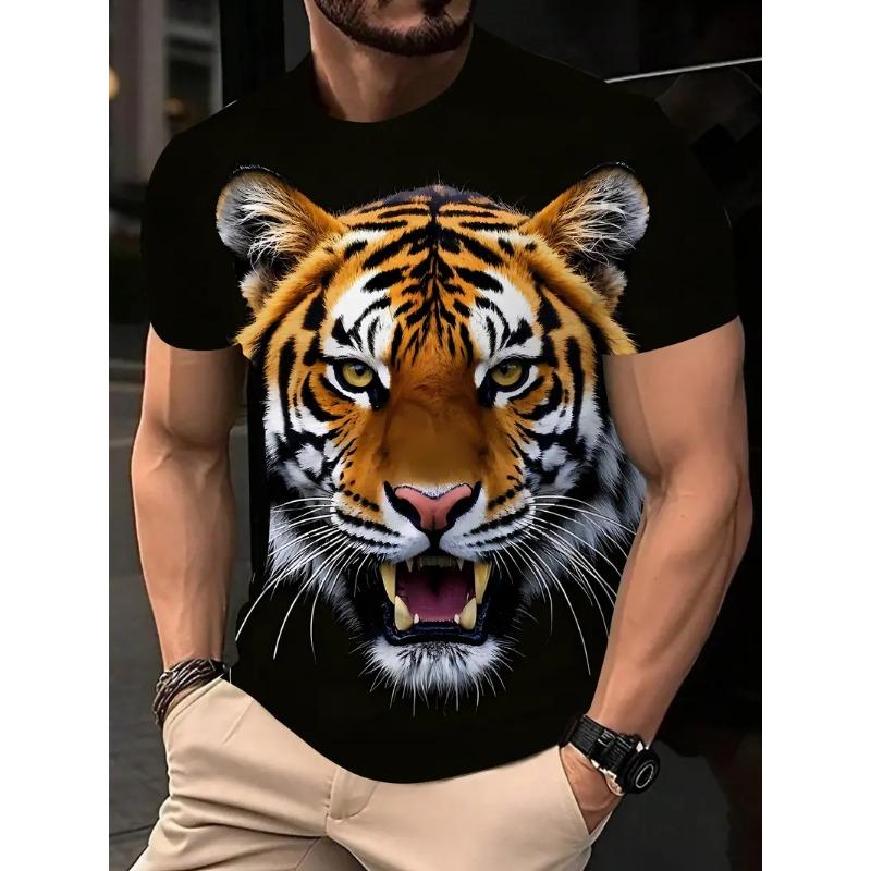 Большая мужская футболка с 3D-принтом с тигровым узором, мужская футболка с круглым вырезом и короткими рукавами, летняя модная футболка, повседневный удобный универсальный топ 3XL
Большая мужская футболка с 3D-принтом с тигровым узором, мужская футболка с круглым вырезом и короткими рукавами, летняя модная футболка, повседневный удобный универсальный топ 3XL