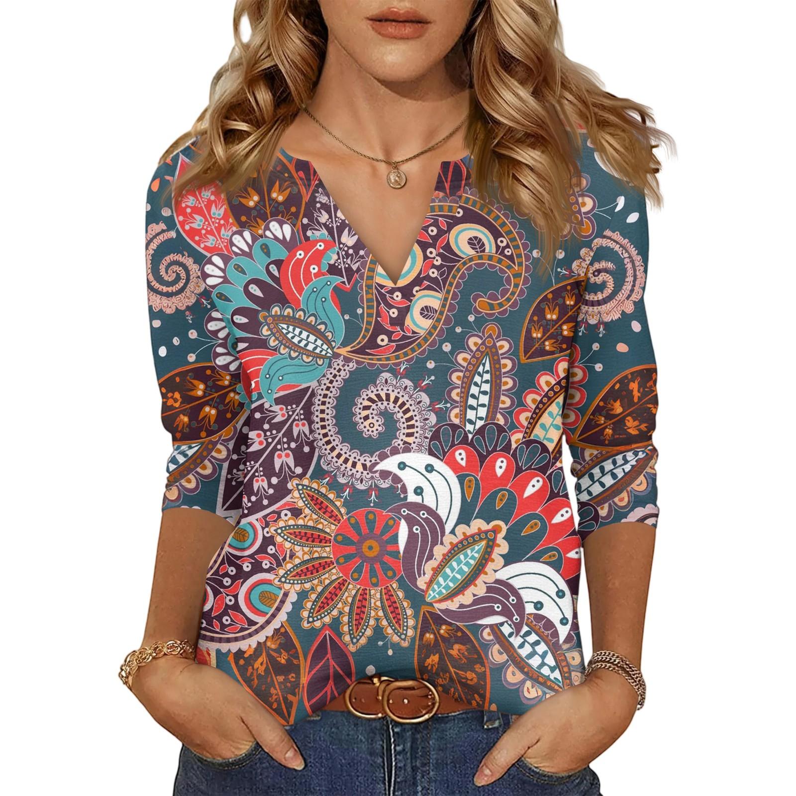 Women s Casual Fashion Sexy Comfortable V-Neck Floral Seven Sleeve Top S винний
Women s Casual Fashion Sexy Comfortable V-Neck Floral Seven Sleeve Top S винний