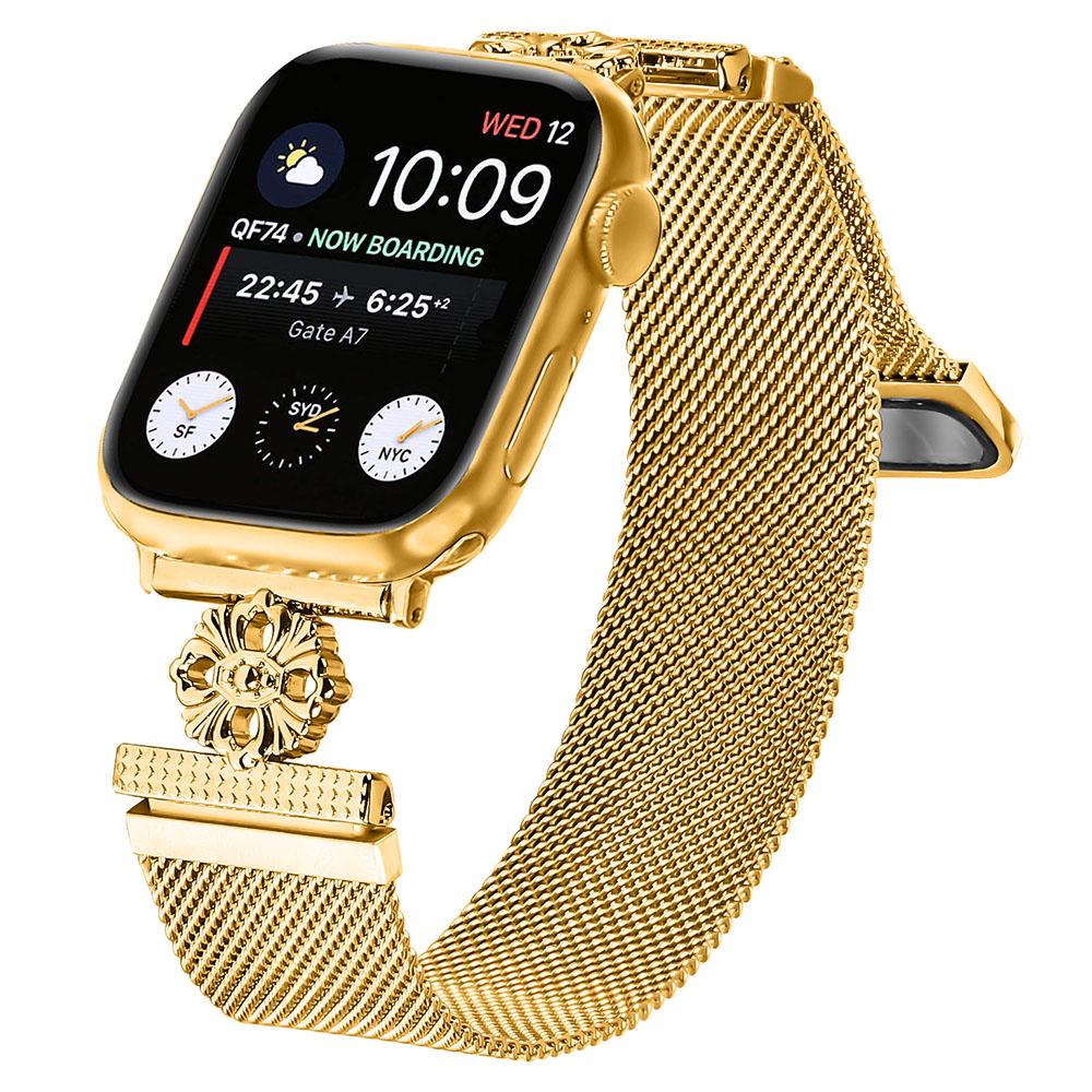 For Apple Watch 10 46mm/Ultra 2/Ultra 49mm/9 8 7 45mm/SE (2023) SE (2022) SE 6 5 4 44mm/3 2 1 42mm Band Flower Magnetic Mesh Watch Strap Gold
For Apple Watch 10 46mm/Ultra 2/Ultra 49mm/9 8 7 45mm/SE (2023) SE (2022) SE 6 5 4 44mm/3 2 1 42mm Band Flower Magnetic Mesh Watch Strap Gold