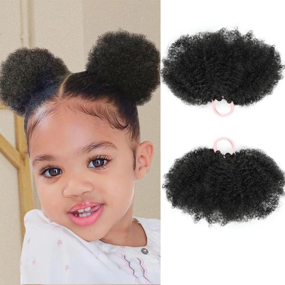 2Pcs Elastic Mini Afro Kinky Curly Hair Bun Black Synthetic Afro Puff Drawstring Little Girls 2Pcs/Set
2Pcs Elastic Mini Afro Kinky Curly Hair Bun Black Synthetic Afro Puff Drawstring Little Girls 2Pcs/Set