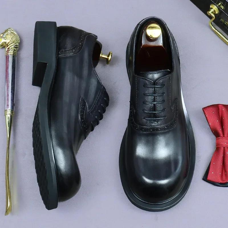 Retro Mens Dress Shoes Luxury Handmade Quality Genuine Leather Autumn Round Toe British Style Elgant Wedding Oxfords Shoes Male 45 чорний
Retro Mens Dress Shoes Luxury Handmade Quality Genuine Leather Autumn Round Toe British Style Elgant Wedding Oxfords Shoes Male 45 чорний