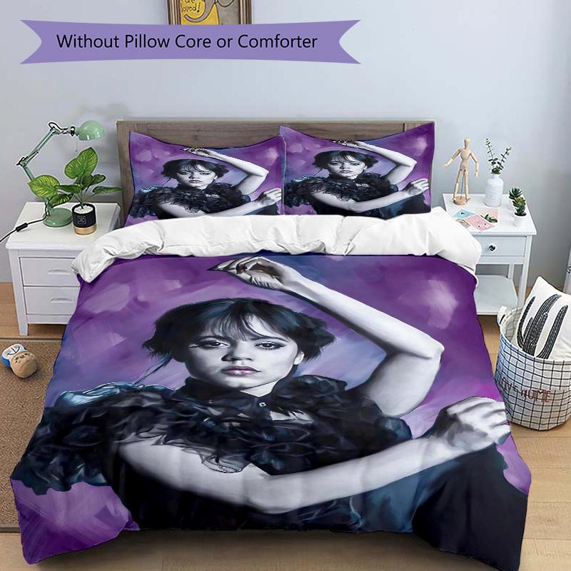 3pcs Elegant and Dynamic Wednesday Quilt Cover Set (1 Quilt Cover + 2 Pillowcases Without Pillow Core), High-Definition Printing for Home and Dor 135x200cm
3pcs Elegant and Dynamic Wednesday Quilt Cover Set (1 Quilt Cover + 2 Pillowcases Without Pillow Core), High-Definition Printing for Home and Dor 135x200cm