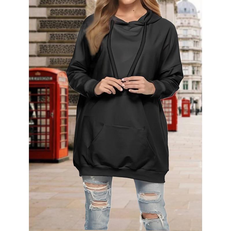 women s Solid Color Drawstring Hooded Pocket Long Sleeve Oversized Mid Length Sweatshirt Tunic Top S чёрный
women s Solid Color Drawstring Hooded Pocket Long Sleeve Oversized Mid Length Sweatshirt Tunic Top S чёрный