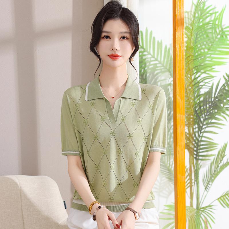 2026 Summer Ice Silk Lapel Blouse for Middle-Aged and Elderly Women - Short-Sleeved T-Shirt XL (suitable for 100-110 jin) зелёный
2026 Summer Ice Silk Lapel Blouse for Middle-Aged and Elderly Women - Short-Sleeved T-Shirt XL (suitable for 100-110 jin) зелёный