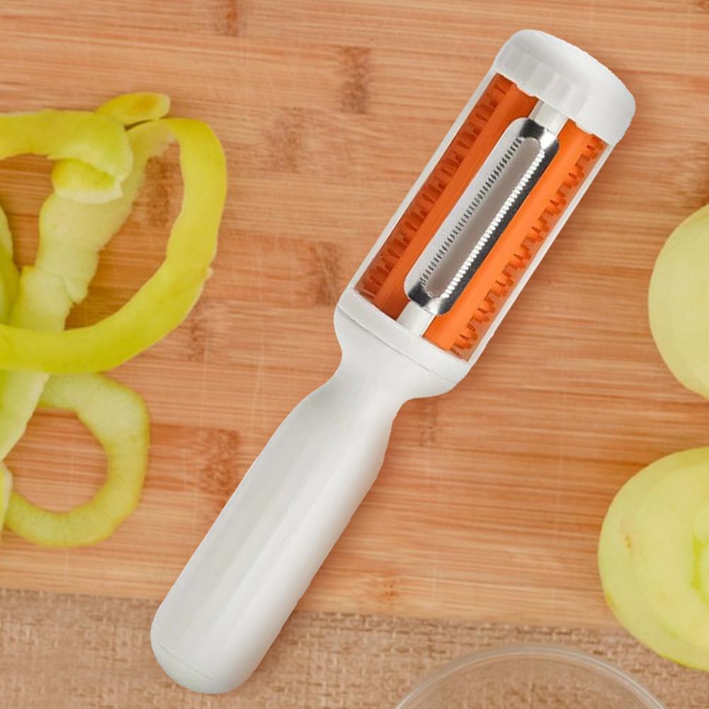 2-In-1 Multifunctional Vegetable Scrubbing Brush Peeler Rotating Vegetable Fruit Peeler with Brush Stainless Steel Kitchen Tool білий
2-In-1 Multifunctional Vegetable Scrubbing Brush Peeler Rotating Vegetable Fruit Peeler with Brush Stainless Steel Kitchen Tool білий