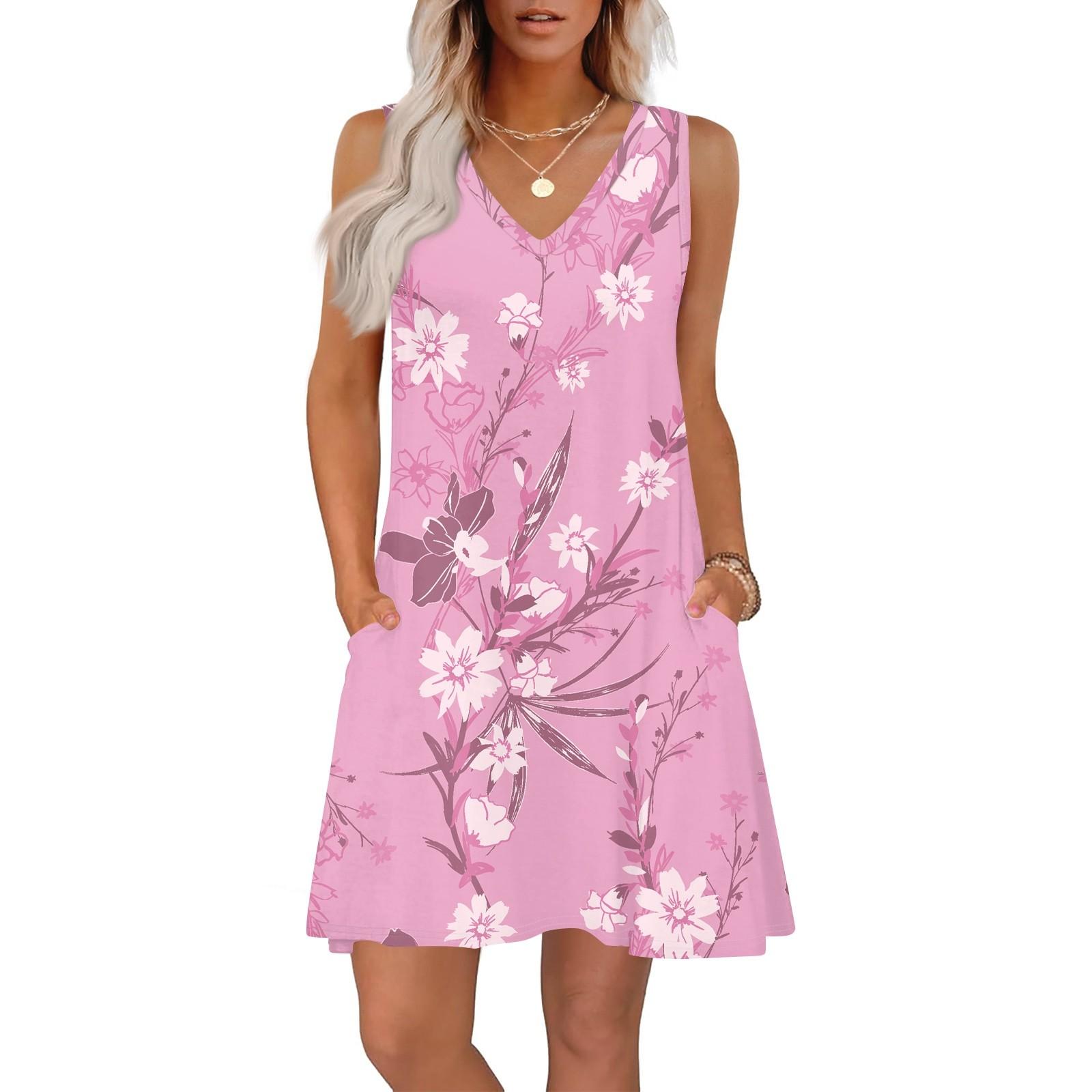 Women s Summer Dresses Loose Fit Printed V Neck Sleeveless Sundresses Beach Hawaiian Dress With Pockets XXL рожевий
Women s Summer Dresses Loose Fit Printed V Neck Sleeveless Sundresses Beach Hawaiian Dress With Pockets XXL рожевий