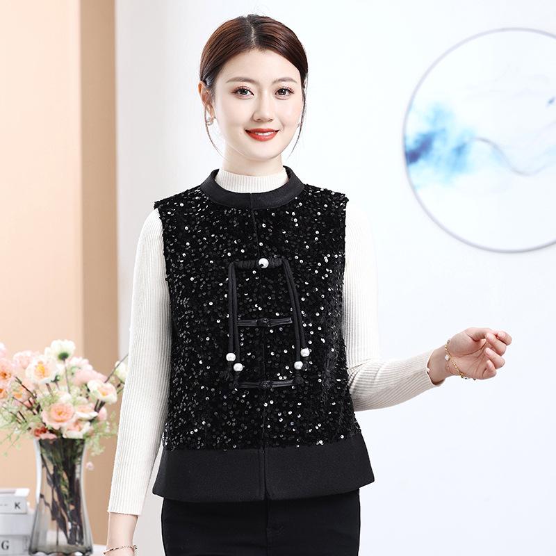 Frog Button Sleeveless Vest: Chinese-Inspired Maternity Wear with Sequin Detail 5XL (Recommended for 72.5-82.5 kg) чёрный
Frog Button Sleeveless Vest: Chinese-Inspired Maternity Wear with Sequin Detail 5XL (Recommended for 72.5-82.5 kg) чёрный