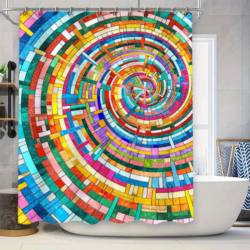 Vibrant Mosaic Spiral: Colorful Artistic Pattern Shower Curtain For A Dynamic And Creative Bathroom Dcor W60H190(CM)-1 Pcs
Vibrant Mosaic Spiral: Colorful Artistic Pattern Shower Curtain For A Dynamic And Creative Bathroom Dcor W60H190(CM)-1 Pcs