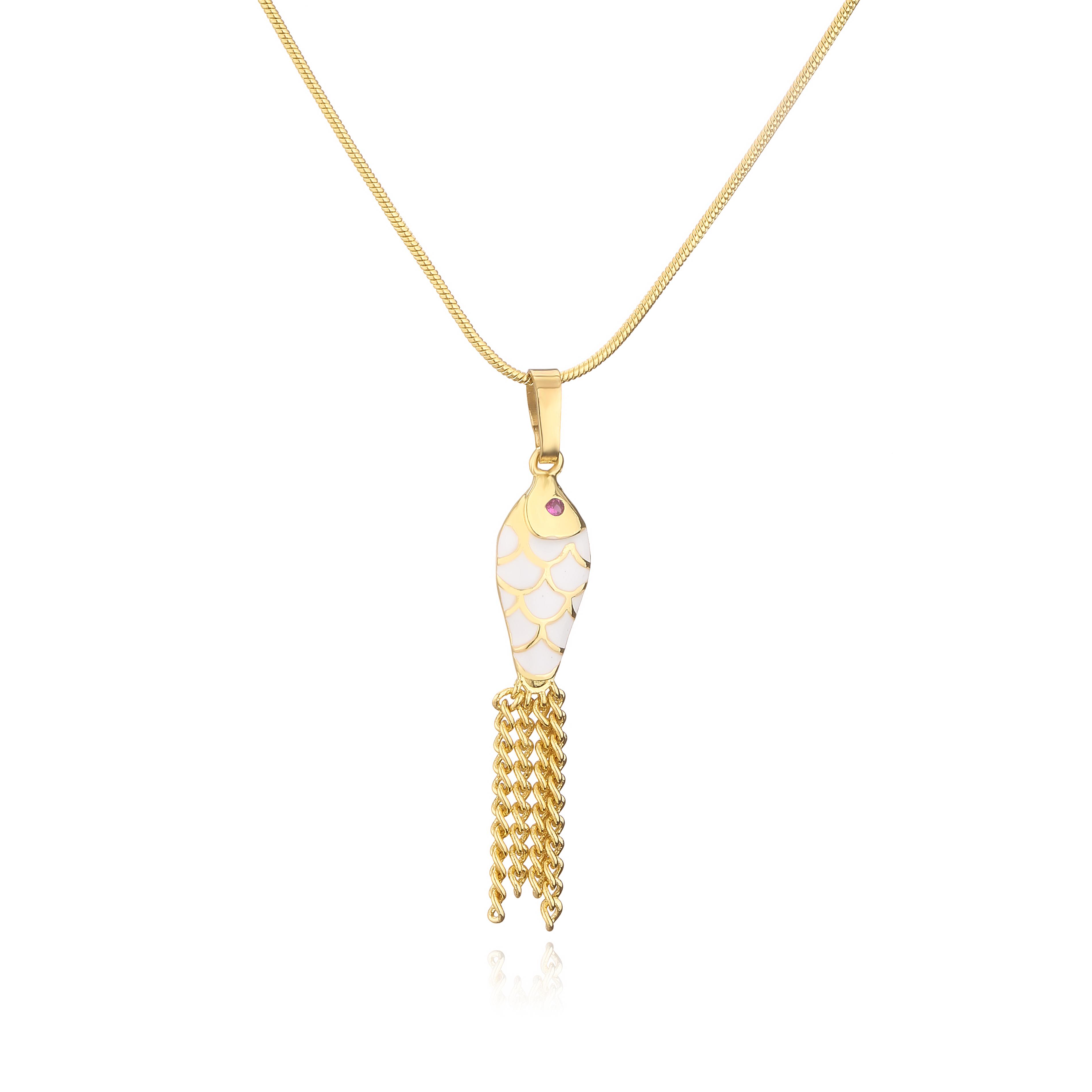 HECHENG,Enamel Fish Necklace Earrings Set,CZ Cooper 18KPlated Cyprinoid Koi Lucky Necklace Earrings for Women, Zircon Set 45cm
HECHENG,Enamel Fish Necklace Earrings Set,CZ Cooper 18KPlated Cyprinoid Koi Lucky Necklace Earrings for Women, Zircon Set 45cm