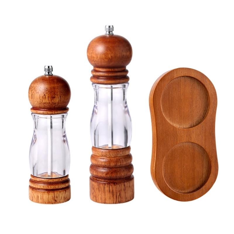 Wood Salt and Peppers Grinder Set Refillable Manual Salt Grinder Adjustable Coarseness Spices Grinder Enduring
Wood Salt and Peppers Grinder Set Refillable Manual Salt Grinder Adjustable Coarseness Spices Grinder Enduring