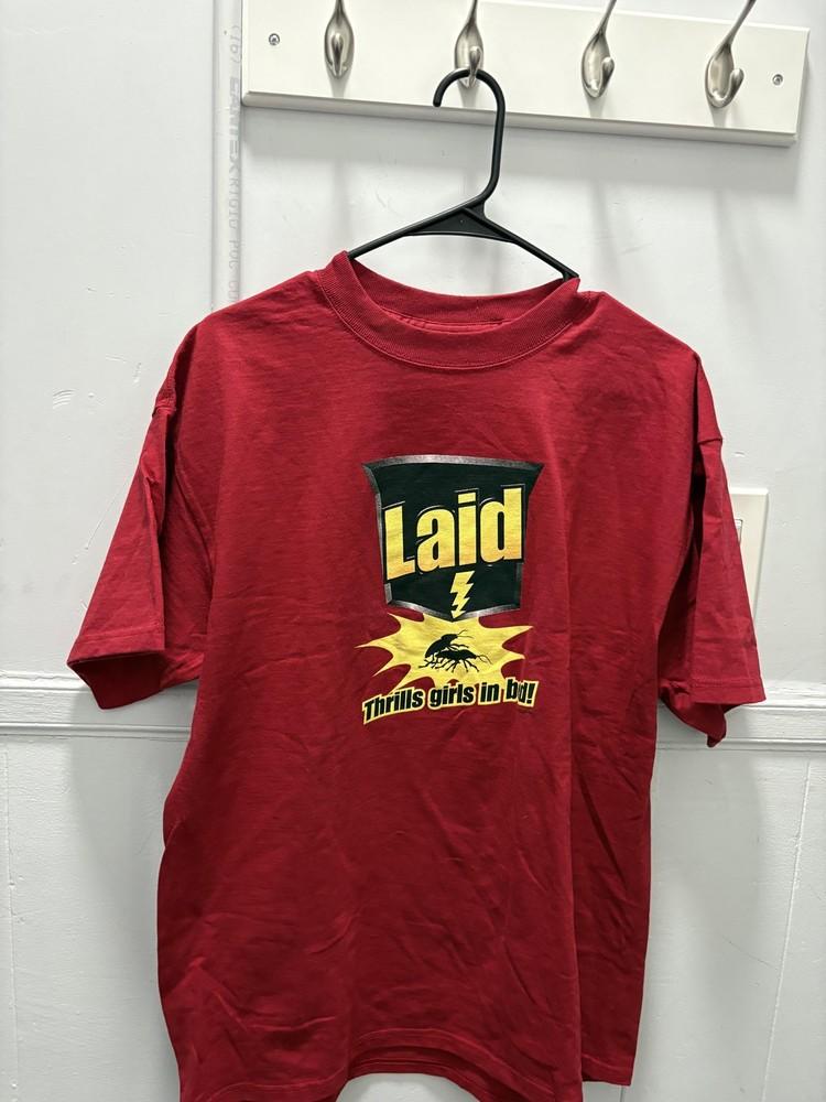 Vintage Laid Thrills Girls In Bed Shirt Mens Large Red Parody Humor Delta Tee Unisex T-Shirt S
Vintage Laid Thrills Girls In Bed Shirt Mens Large Red Parody Humor Delta Tee Unisex T-Shirt S