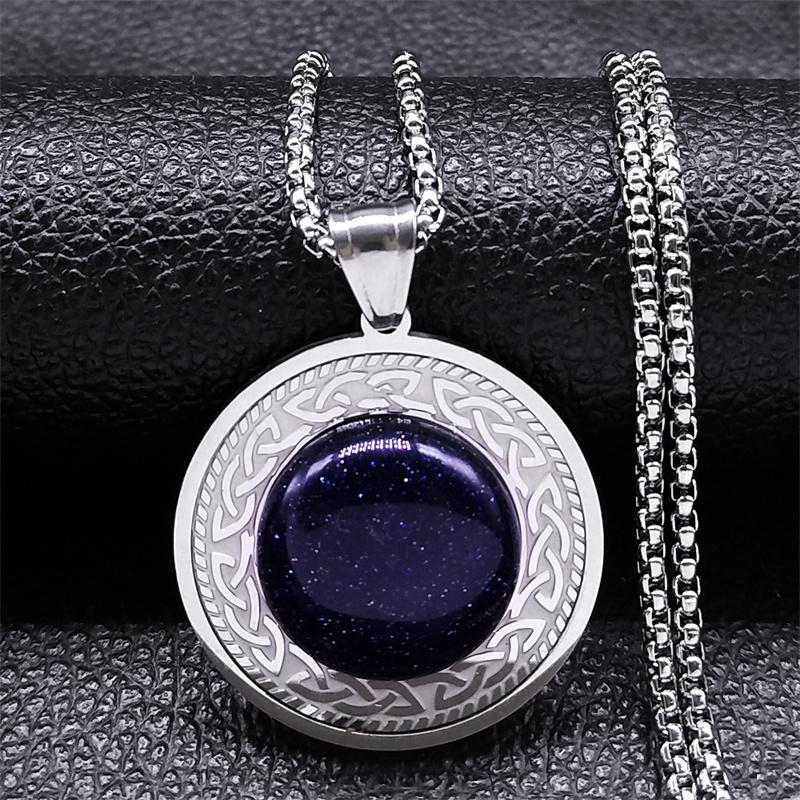 Witch Celtic Irish Knot Natural Stone Stainless Steel Gold Silver Color Necklaces for Women/Men Jewelry Nudo De Bruja NHH12S02 60cm
Witch Celtic Irish Knot Natural Stone Stainless Steel Gold Silver Color Necklaces for Women/Men Jewelry Nudo De Bruja NHH12S02 60cm