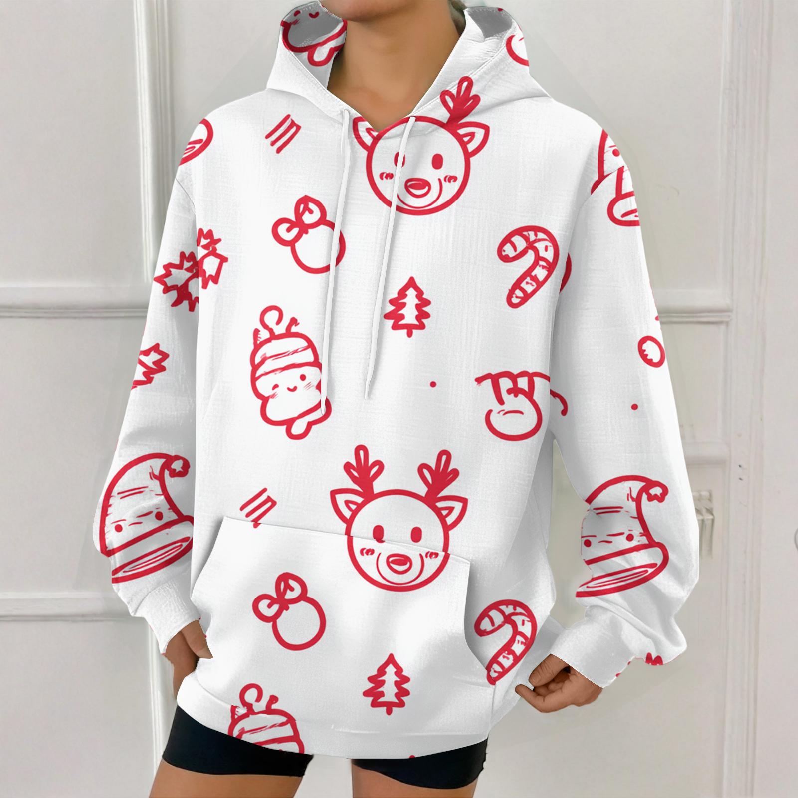 Женская модная толстовка с рождественским принтом, повседневная толстовка с капюшоном и карманами XXL
Женская модная толстовка с рождественским принтом, повседневная толстовка с капюшоном и карманами XXL