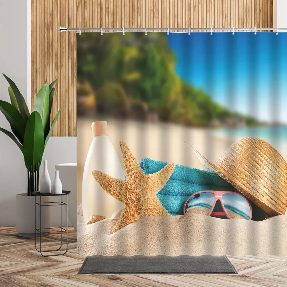 Beach Vacation Scenery Shower Curtain Interesting Starfish Sandy Beach Coconut Tree Bathroom Decor Waterproof Bathtub Screen W60H190(CM)-1 Pcs
Beach Vacation Scenery Shower Curtain Interesting Starfish Sandy Beach Coconut Tree Bathroom Decor Waterproof Bathtub Screen W60H190(CM)-1 Pcs