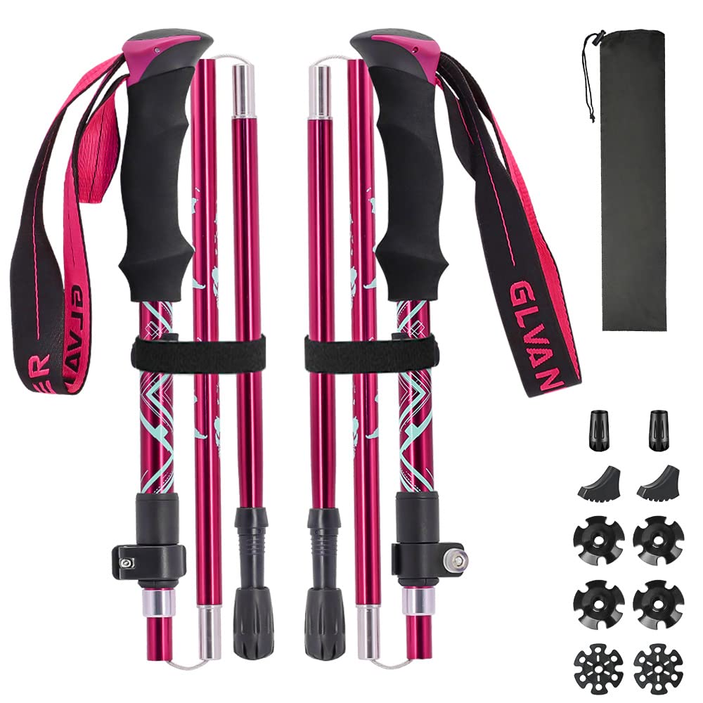 Glvaner Trekking Poles, Set of 2, Foldable, Trekking Sticks, Climbing, Made of Lightweight A7075 Aluminum, Approx. 9.9 oz (278 g), 5-Section
Glvaner Trekking Poles, Set of 2, Foldable, Trekking Sticks, Climbing, Made of Lightweight A7075 Aluminum, Approx. 9.9 oz (278 g), 5-Section
