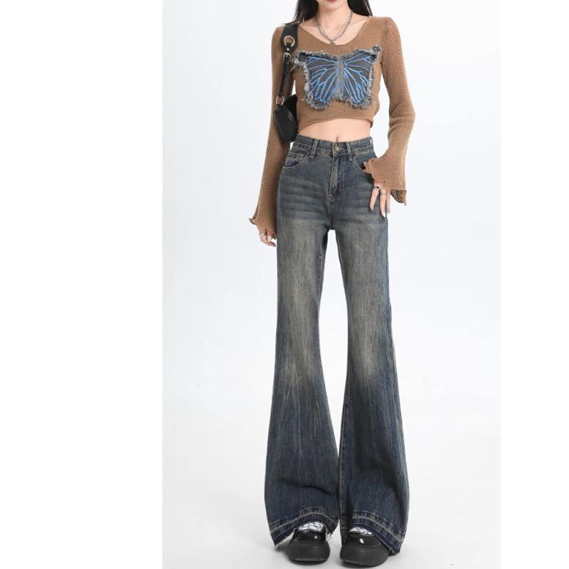 Women s Plus Size Retro Micro-Flared Distressed Jeans - Autumn Style Slimming Floor-Length Horseshoe Pants S
Women s Plus Size Retro Micro-Flared Distressed Jeans - Autumn Style Slimming Floor-Length Horseshoe Pants S