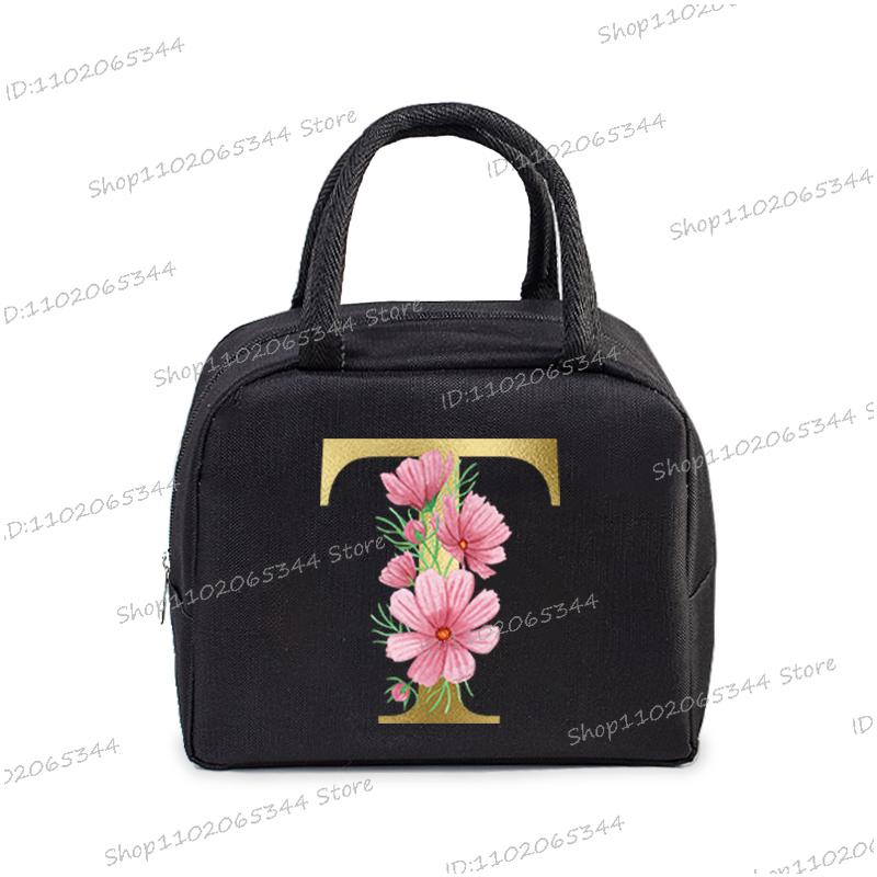 Fashion Golden Alphabet A-Z Floral Print Insulated Lunch Bag Creative Surname Letter Series Women Bento Bag Portable Lunch Bags
Fashion Golden Alphabet A-Z Floral Print Insulated Lunch Bag Creative Surname Letter Series Women Bento Bag Portable Lunch Bags