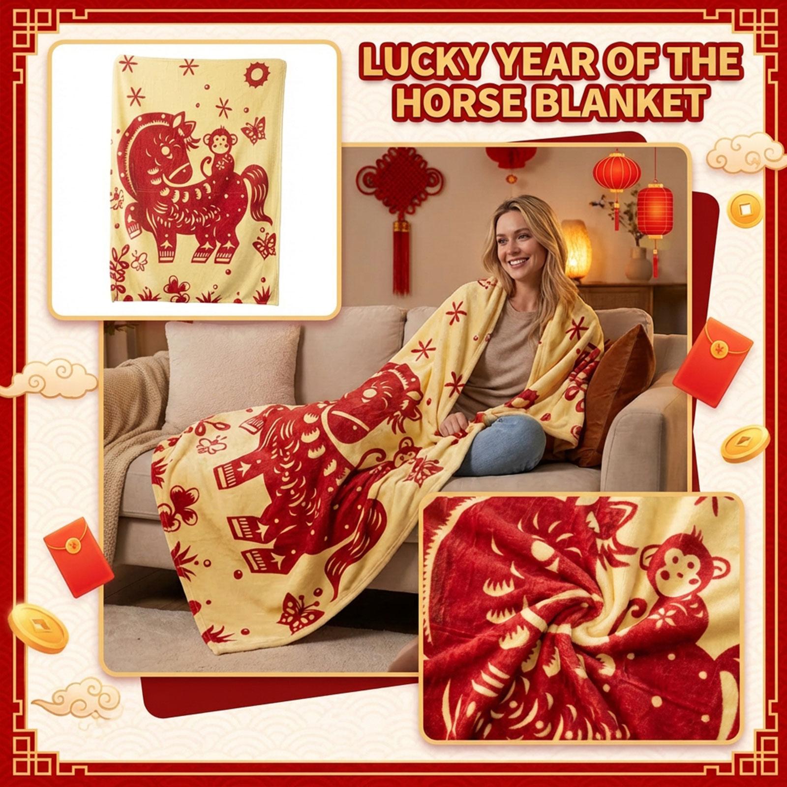 3D Flannel Printed Blanket For The Lunar New Year Of The- Horse - Auspicious And Festive , Suitable For Student Dormitories One Size
3D Flannel Printed Blanket For The Lunar New Year Of The- Horse - Auspicious And Festive , Suitable For Student Dormitories One Size