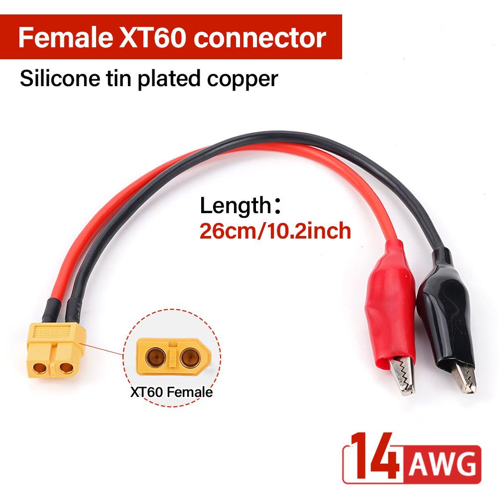 Female Connector 2XT60 Cable SKYRC Crocodile Clip For SKYRC Charger Professional Cable Measuring Tool 14AWG 20CM
Female Connector 2XT60 Cable SKYRC Crocodile Clip For SKYRC Charger Professional Cable Measuring Tool 14AWG 20CM