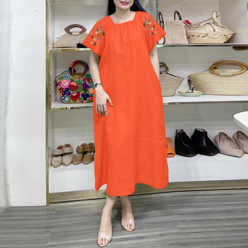 ZANZEA Женское летнее повседневное платье с круглым вырезом, коротким рукавом, свободного кроя, с вышивкой 5XL оранжевый
ZANZEA Женское летнее повседневное платье с круглым вырезом, коротким рукавом, свободного кроя, с вышивкой 5XL оранжевый
