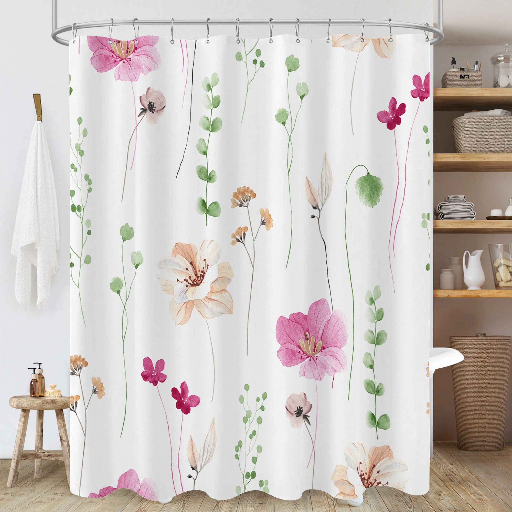 Cute Floral Shower Curtain, Flower Shower Curtain For Bathroom, Modern Botanical Watercolor Minimalist Plant Waterproof Fabric W60H190(CM)-1 Pcs
Cute Floral Shower Curtain, Flower Shower Curtain For Bathroom, Modern Botanical Watercolor Minimalist Plant Waterproof Fabric W60H190(CM)-1 Pcs